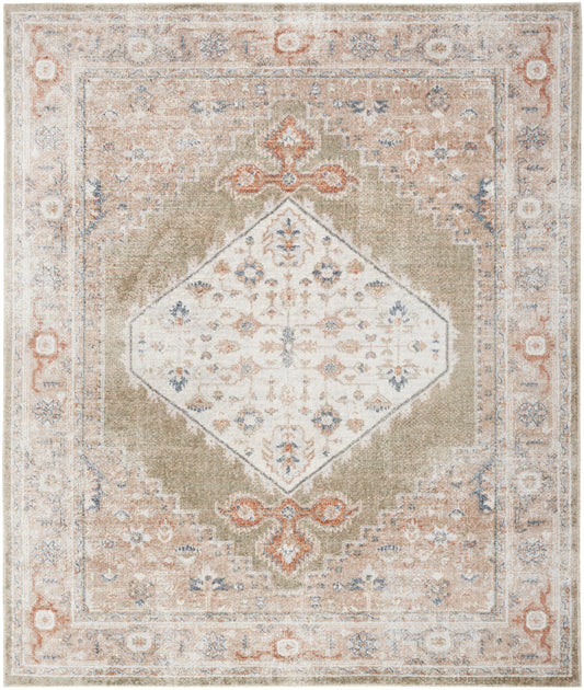 Nourison Home Astra Machine Washable  Sage Multicolor  Traditional