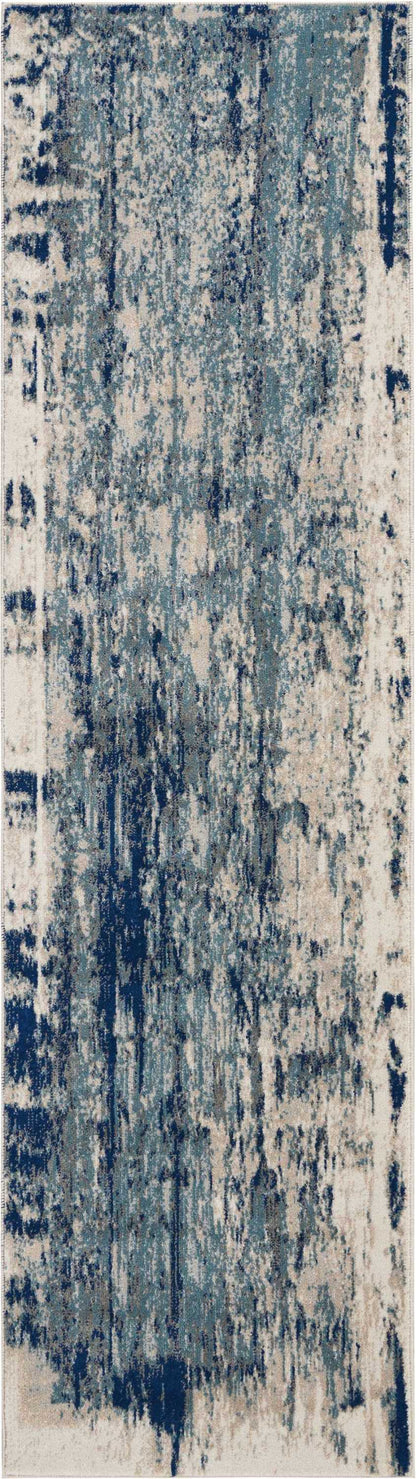 Nourison Home Maxell MAE16 Ivory Blue Contemporary Power-loomed Rugs