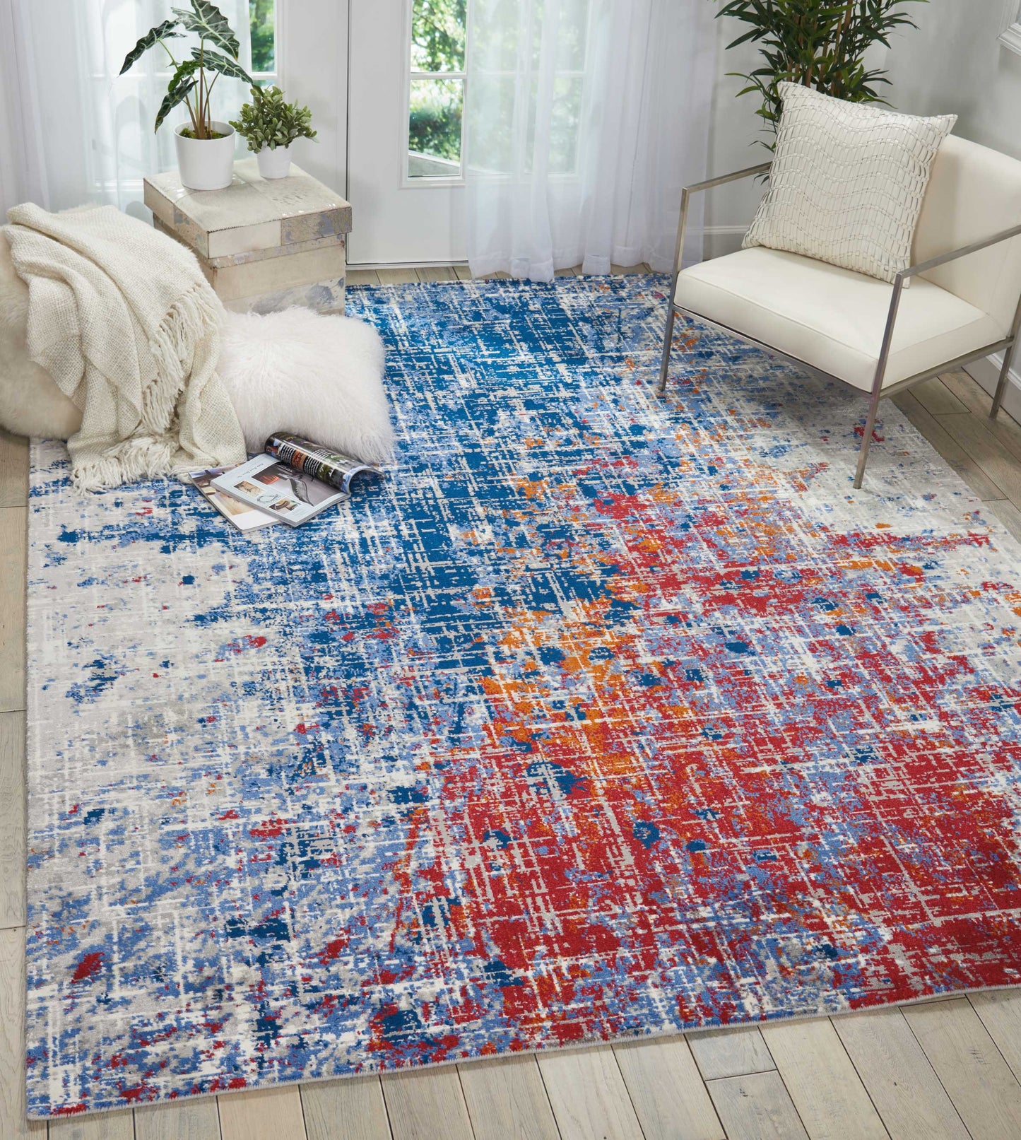 Nourison Home Twilight  Red Blue  Contemporary