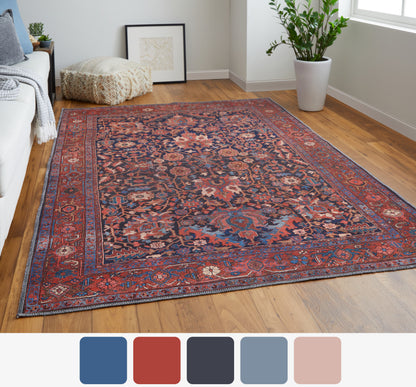 Feizy Rawlins  Red Navy Transitional/Vintage/Bohemian & Eclectic