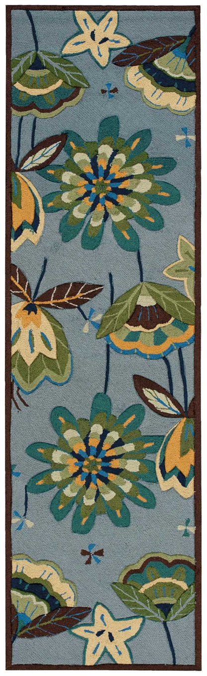 Nourison Home Fantasy FA12 Aqua Transitional Hooked Rug