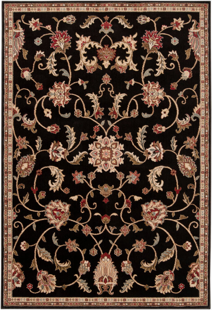 Surya Riley RLY-5025 Black Traditional Machine Woven Rug