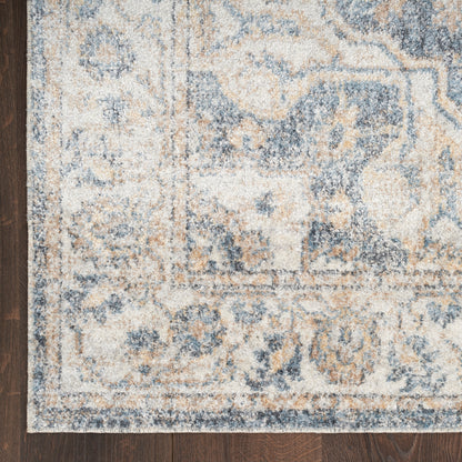 Nourison Home Astra Machine Washable  Grey Blue  Traditional