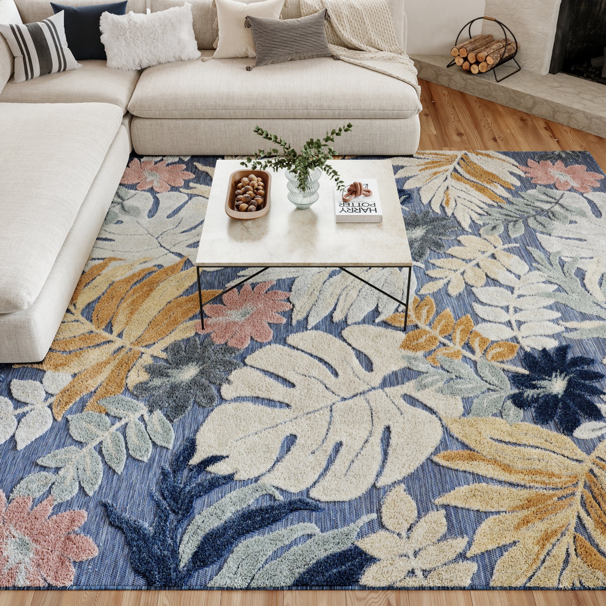 Nourison Home Suncoast  Denim Multicolor  Contemporary