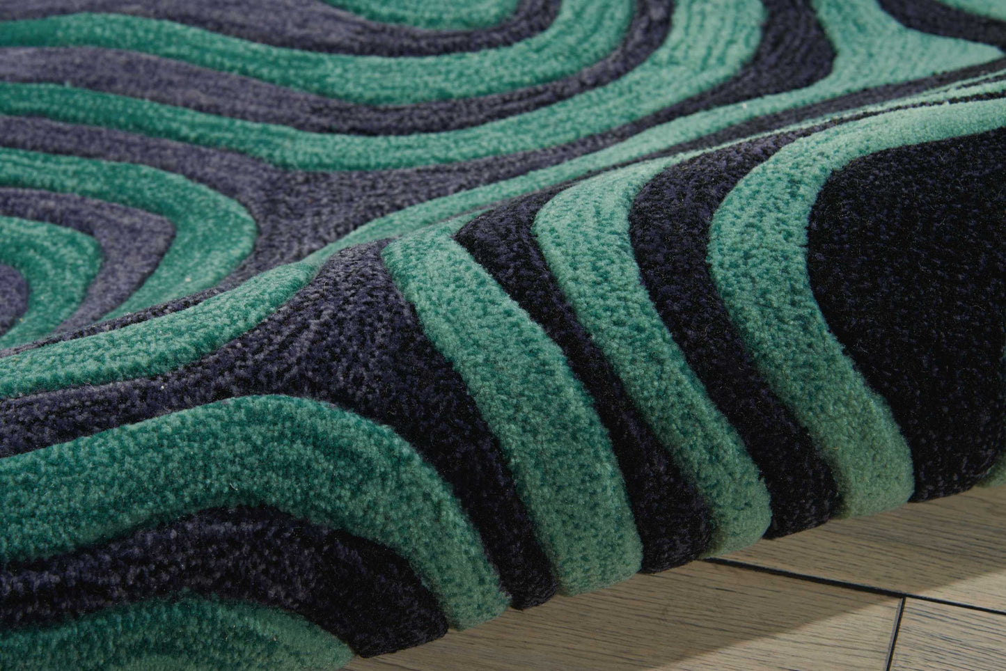 Nourison Home Contour  Smoke Teal  Contemporary