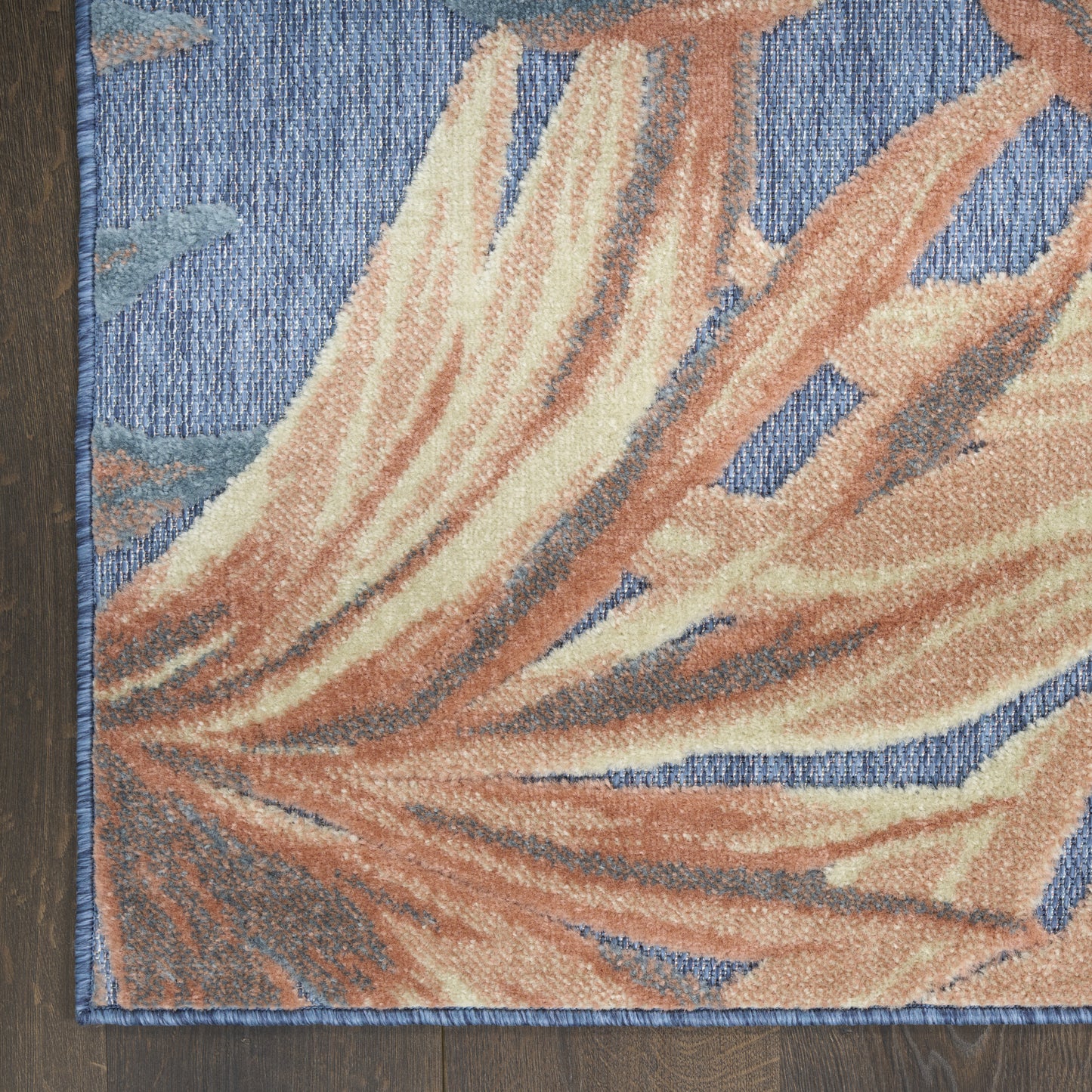 Nourison Home Aloha  Blue Rose  Contemporary