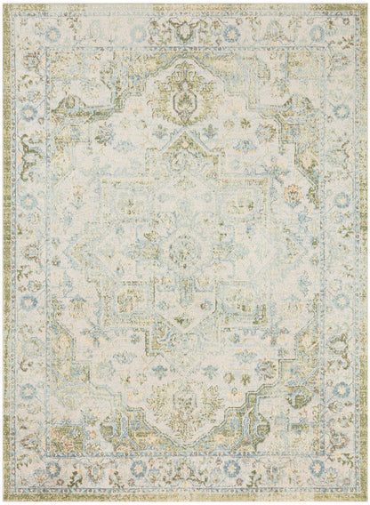 Nourison Home Astra Machine Washable ASW12 Blue Green Traditional Power-loomed Rug