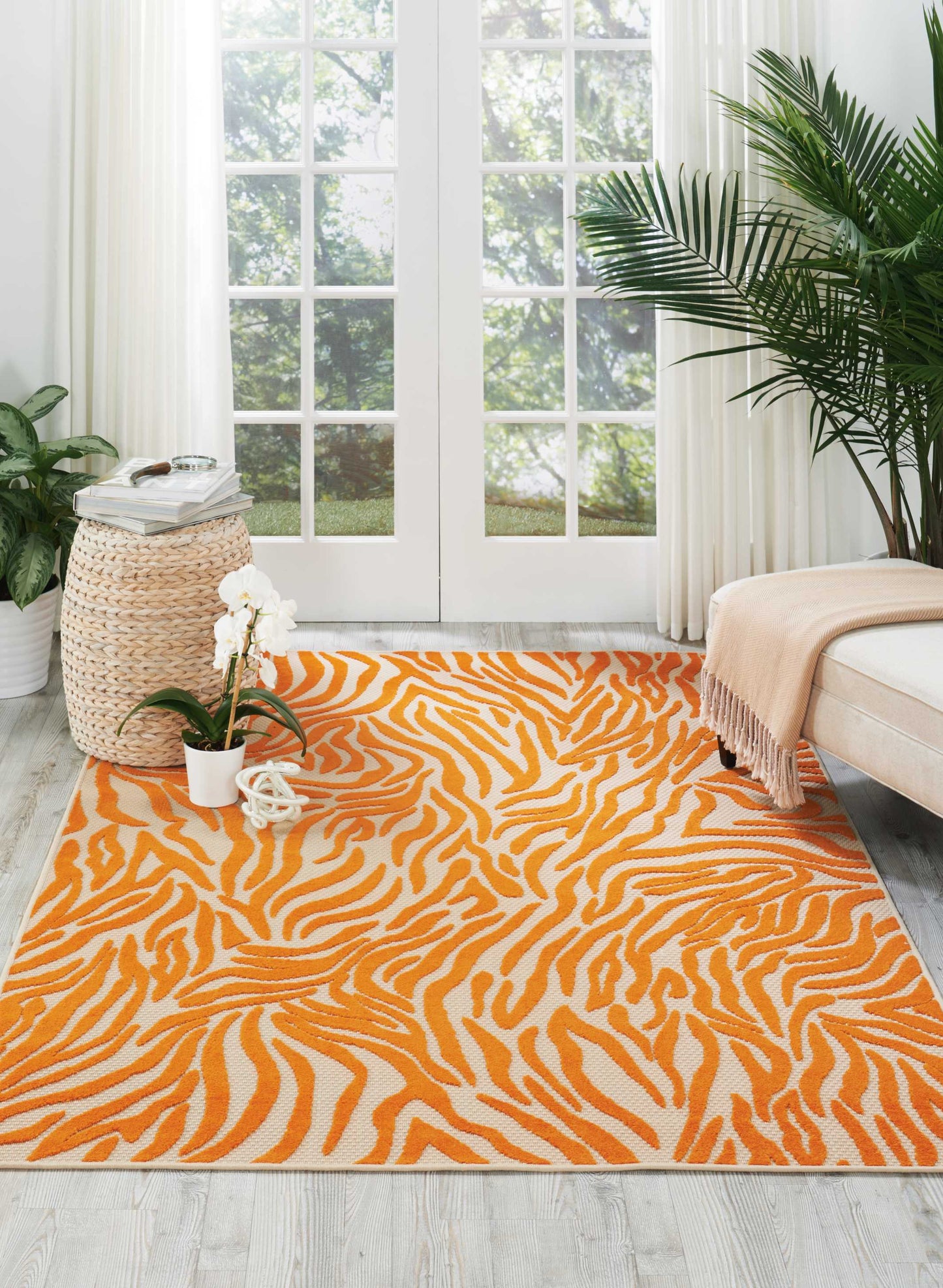 Nourison Home Aloha  Orange  Contemporary
