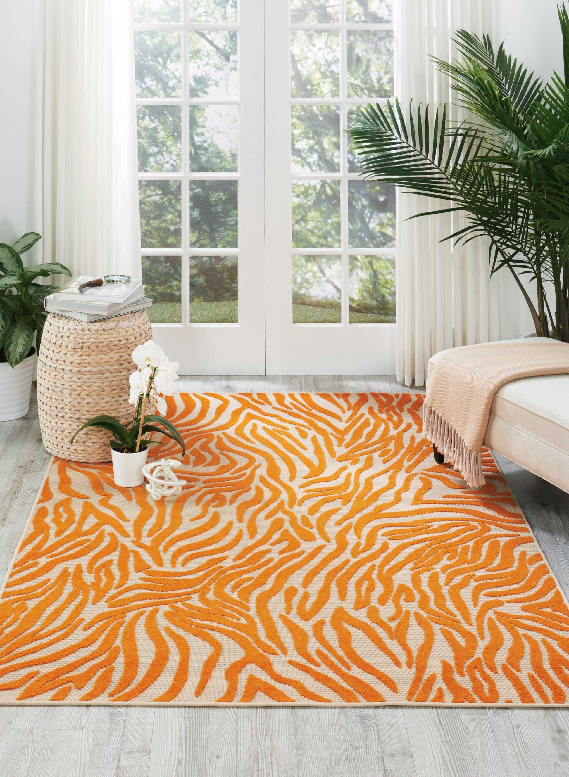 Nourison Home Aloha  Orange  Contemporary
