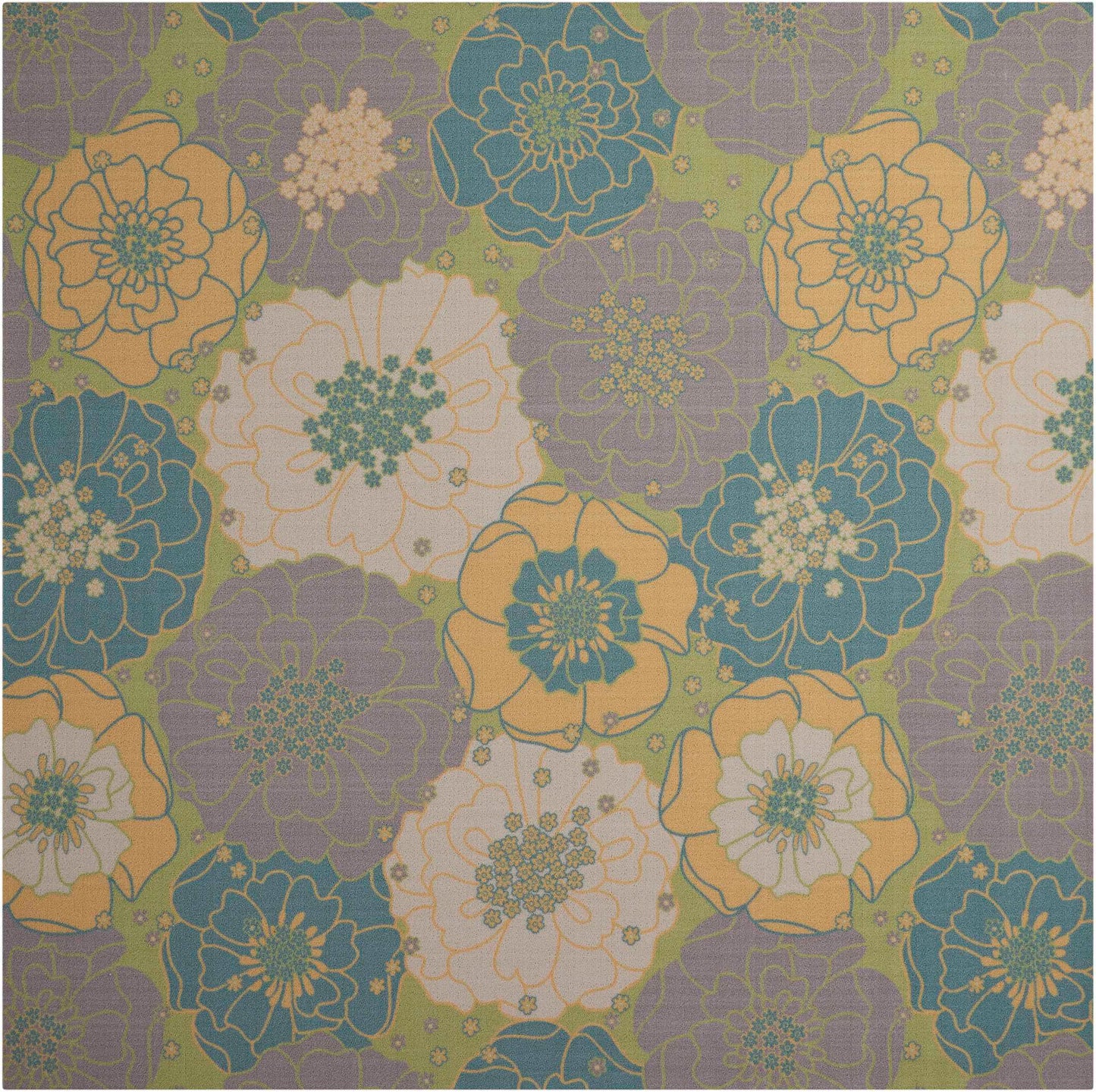 Nourison Home Home & Garden RS021 Green Contemporary Power-loomed Rug