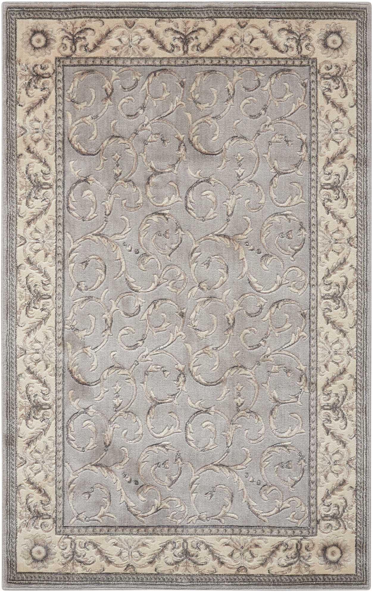 Nourison Home Somerset ST02 Silver Traditional Power-loomed Rug