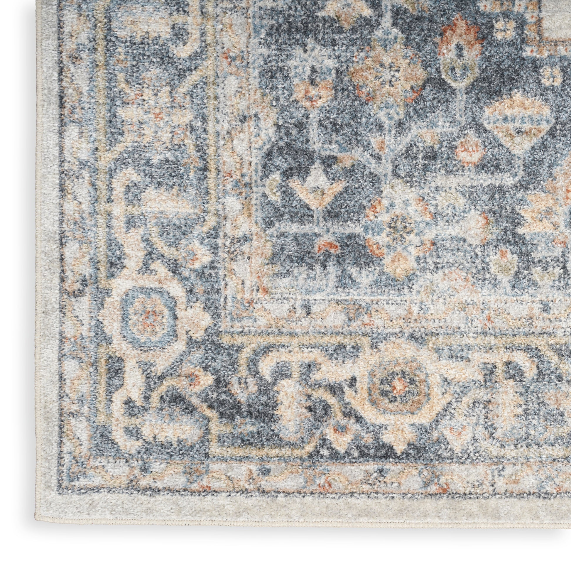 Nourison Home Astra Machine Washable ASW11 Grey Gold Traditional Machinemade Rug