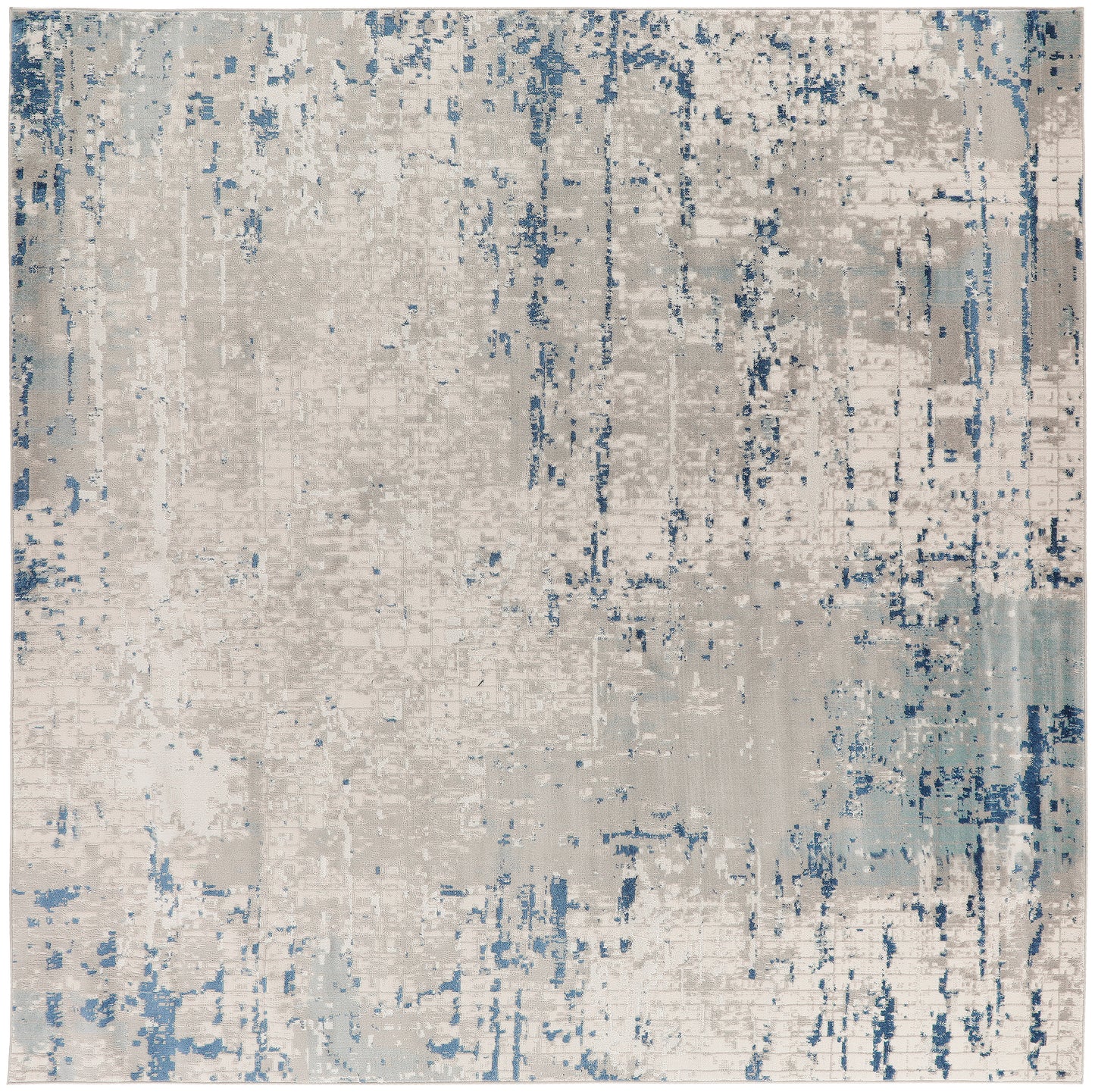 Nourison Home Quarry QUA01 Ivory Grey Blue Contemporary Power-loomed Rugs