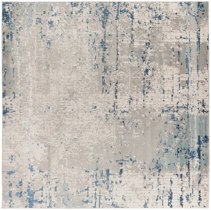 Nourison Home Quarry QUA01 Ivory Grey Blue Contemporary Power-loomed Rugs