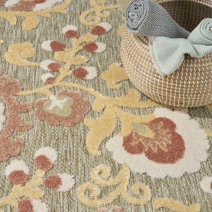 Nourison Home Aloha  Sage Rose  Contemporary