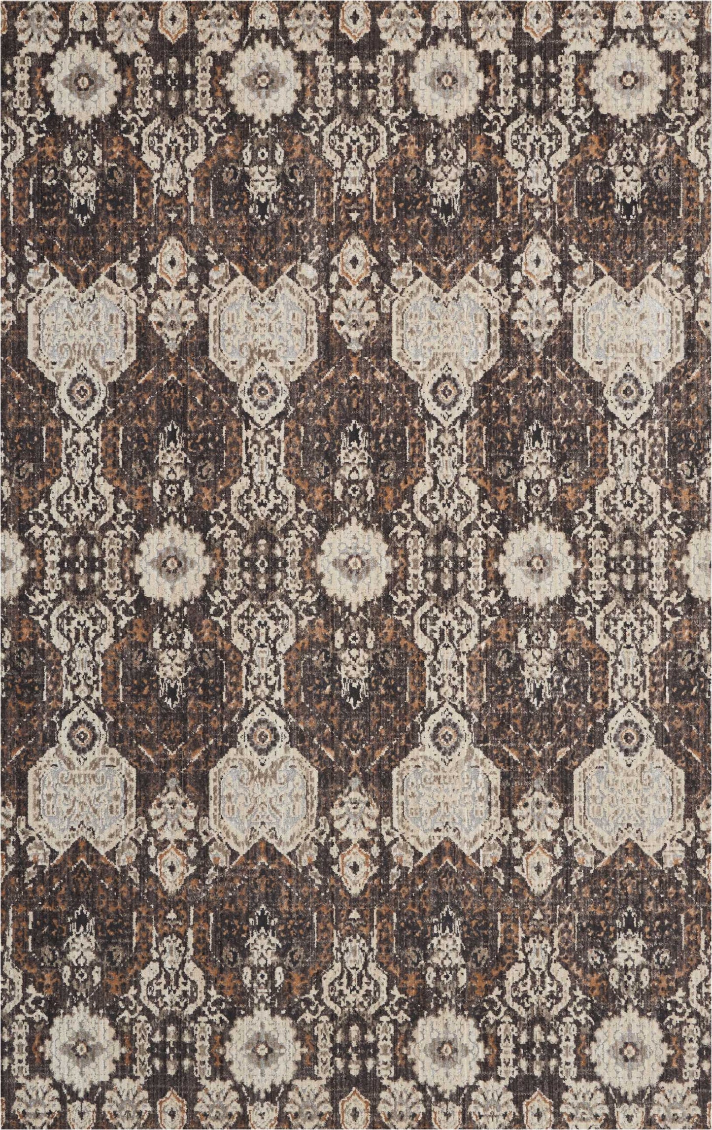 Nourison Home Silver Screen KI341 Mocha Slate Transitional Loom-woven Rug