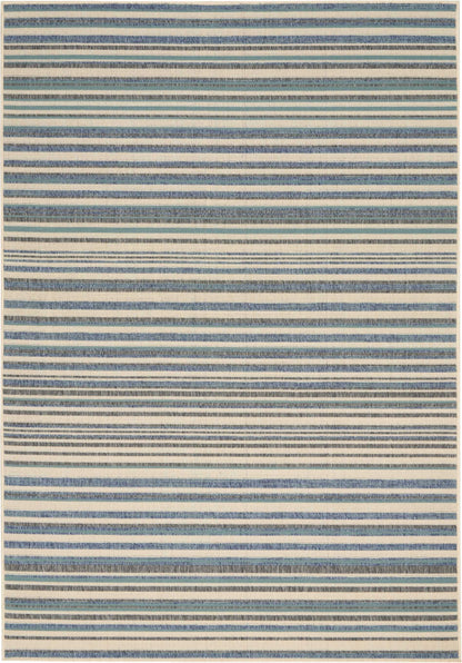 Barclay Butera Lido LID01 Blue Cream Contemporary Flat Weave Rug
