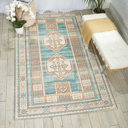 Nourison Home Madera  Teal Green  Transitional
