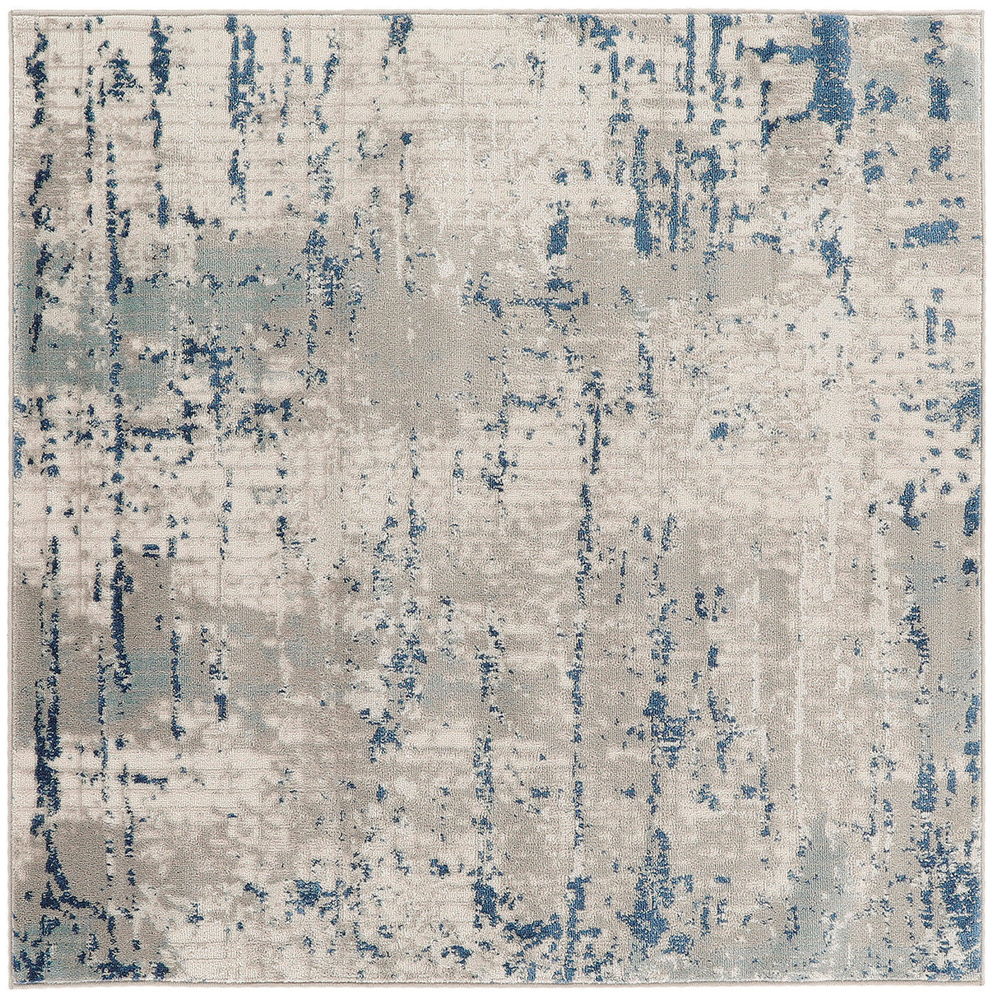 Nourison Home Quarry QUA01 Ivory Grey Blue Contemporary Power-loomed Rugs