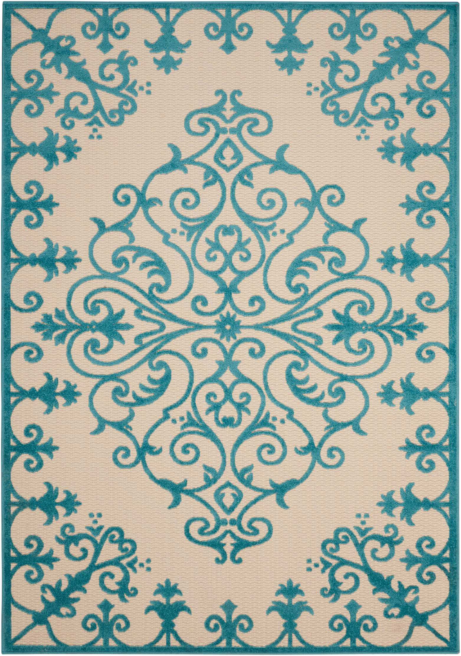 Nourison Home Aloha  Aqua  Contemporary