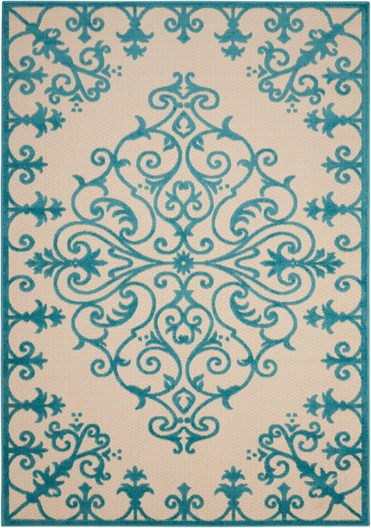 Nourison Home Aloha  Aqua  Contemporary