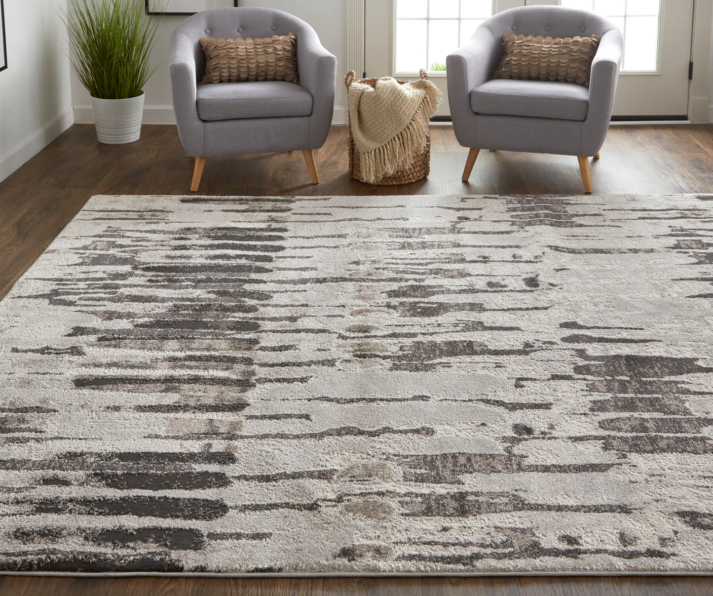 Feizy Rugs Vancouver 39FIF Gray Modern/Bohemian & Eclectic  Rug