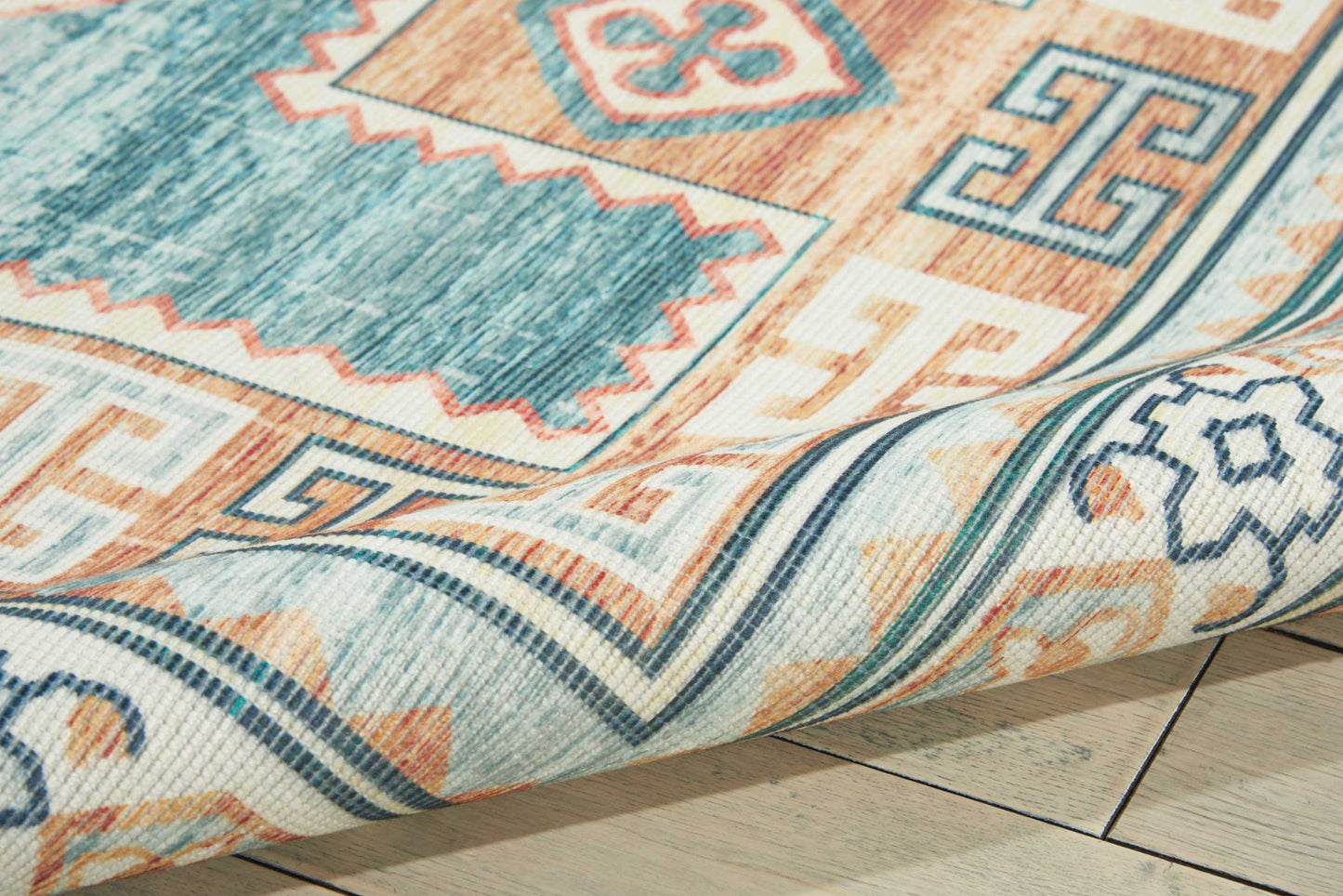 Nourison Home Madera  Teal Green  Transitional