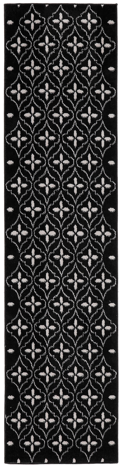 Nourison Home Nourison Essentials NRE04 Black Ivory Contemporary Power-loomed Rug