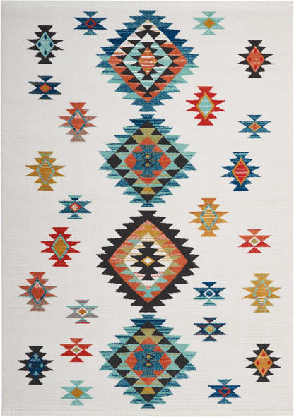 Nourison Home South Western NAV07 White Transitional Power-loomed Rug