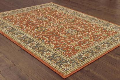 Oriental Weavers TOSCANA 9537C Orange Blue Traditional Power-Loomed Rug