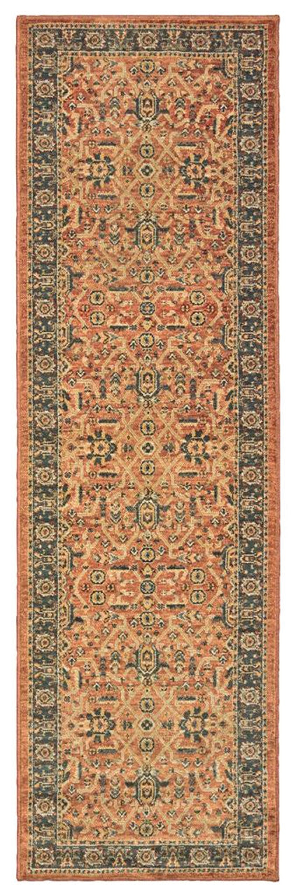 Oriental Weavers TOSCANA 9537C Orange Blue Traditional Power-Loomed Rug