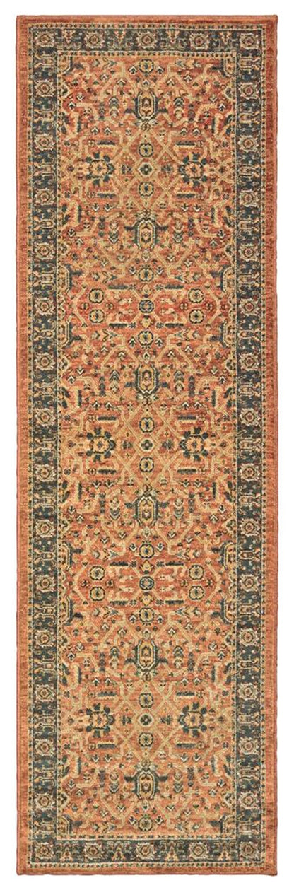 Oriental Weavers TOSCANA 9537C Orange Blue Traditional Power-Loomed Rug