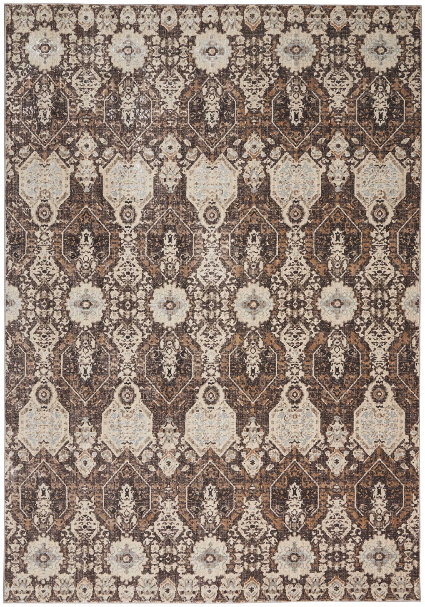 Nourison Home Silver Screen KI341 Mocha Slate Transitional Loom-woven Rug