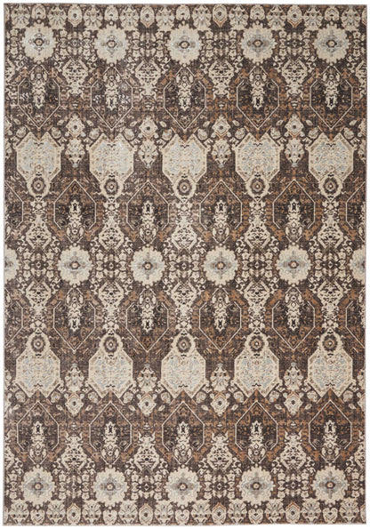 Nourison Home Silver Screen KI341 Mocha Slate Transitional Loom-woven Rug