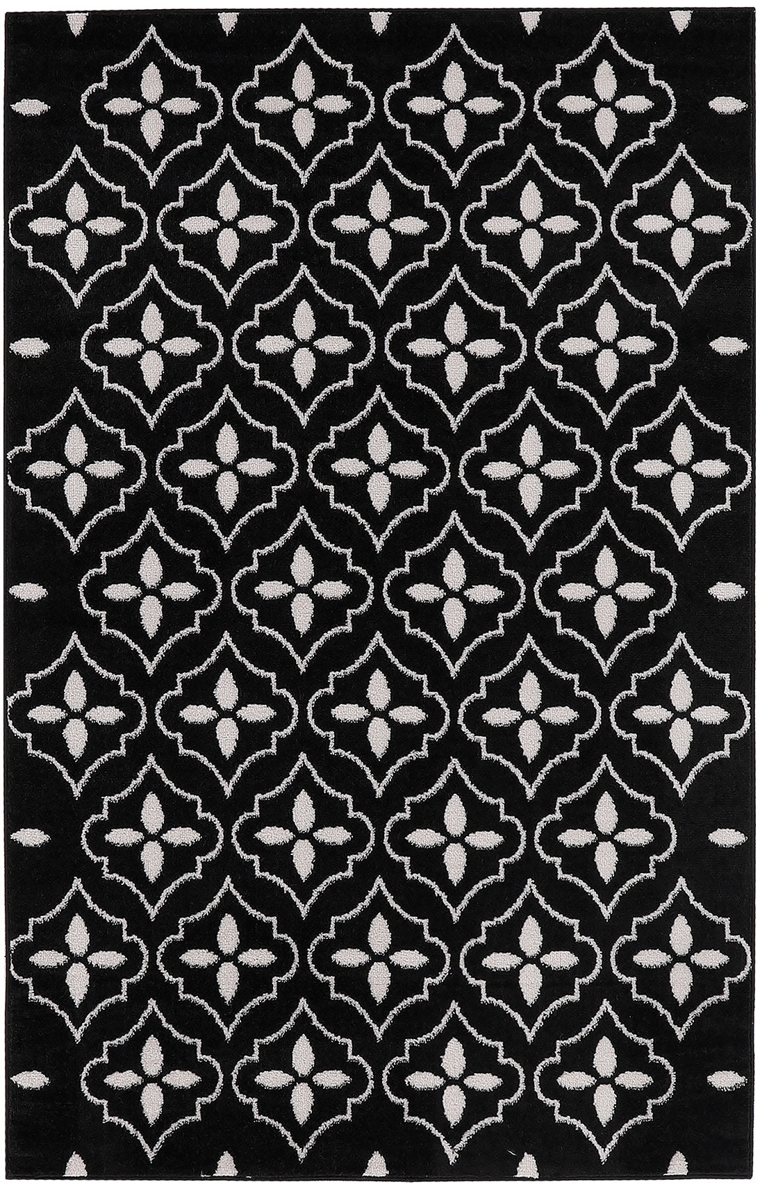 Nourison Home Nourison Essentials NRE04 Black Ivory Contemporary Power-loomed Rug