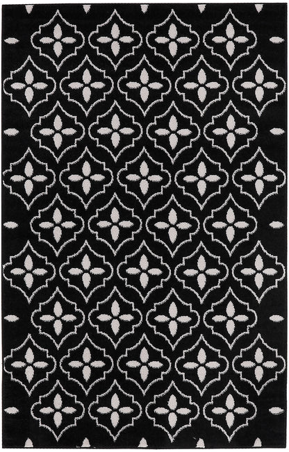Nourison Home Nourison Essentials NRE04 Black Ivory Contemporary Power-loomed Rug