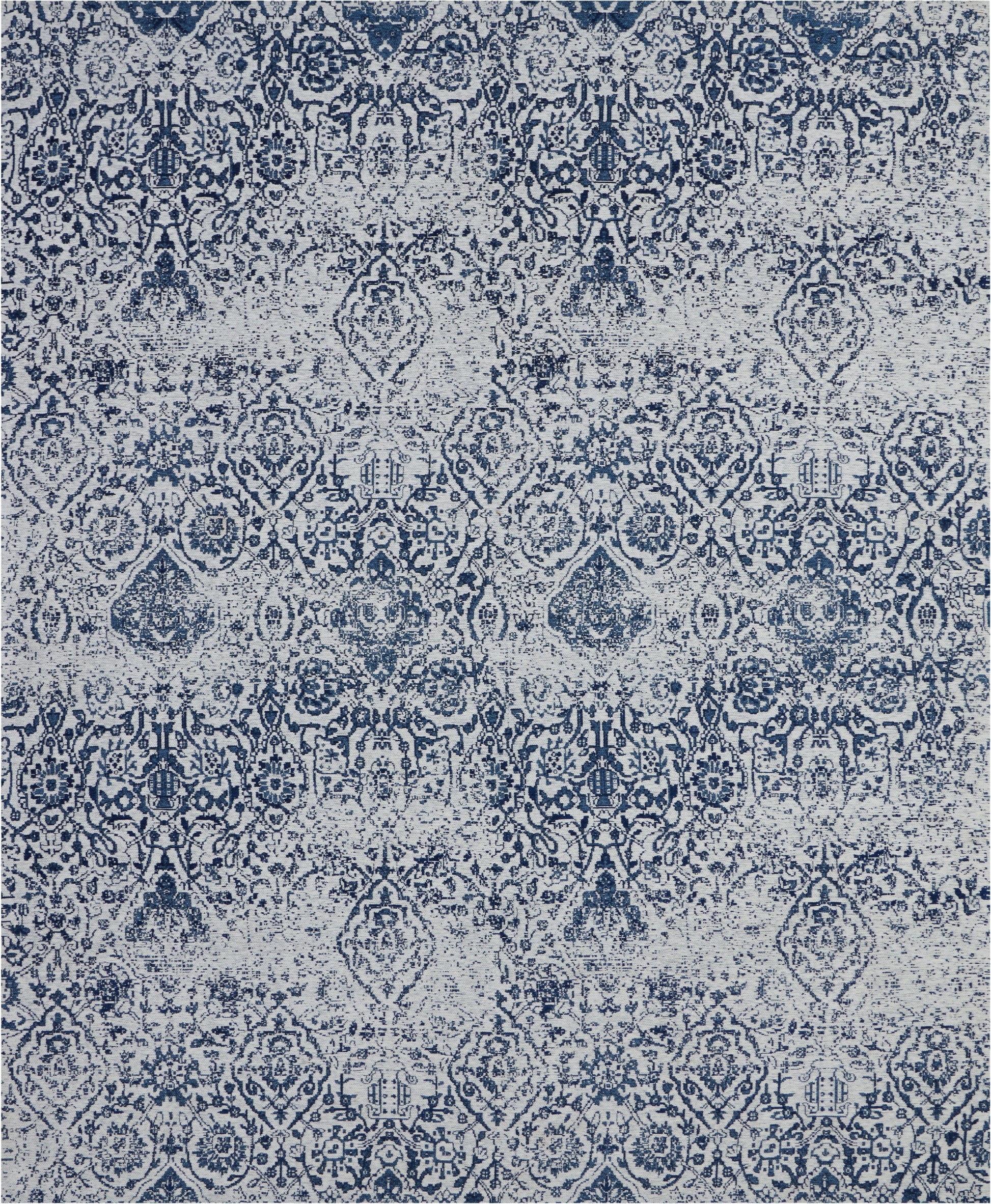 Nourison Home Damask  Ivory Navy  Transitional