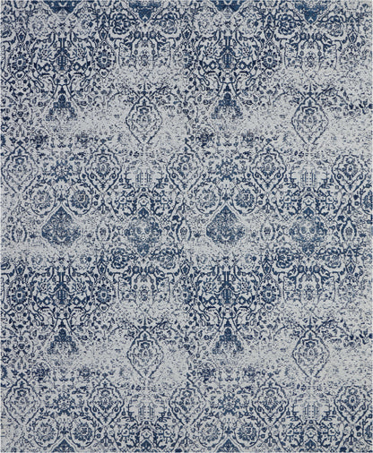 Nourison Home Damask  Ivory Navy  Transitional