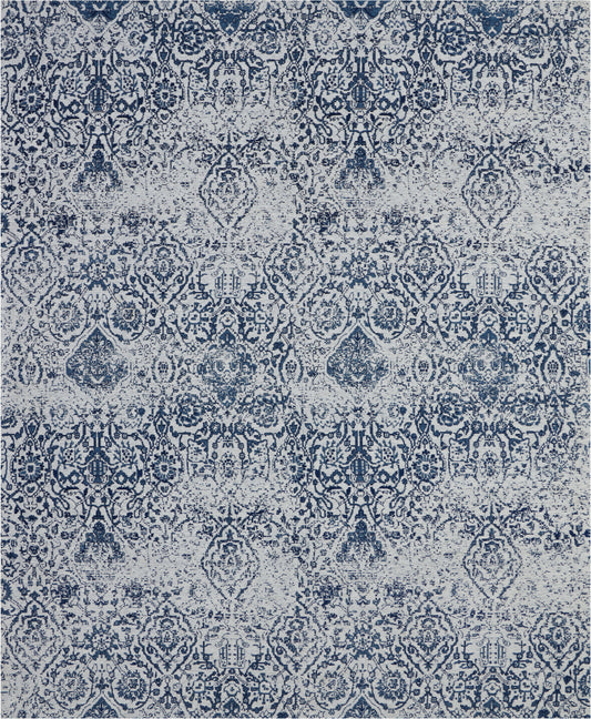 Nourison Home Damask  Ivory Navy  Transitional
