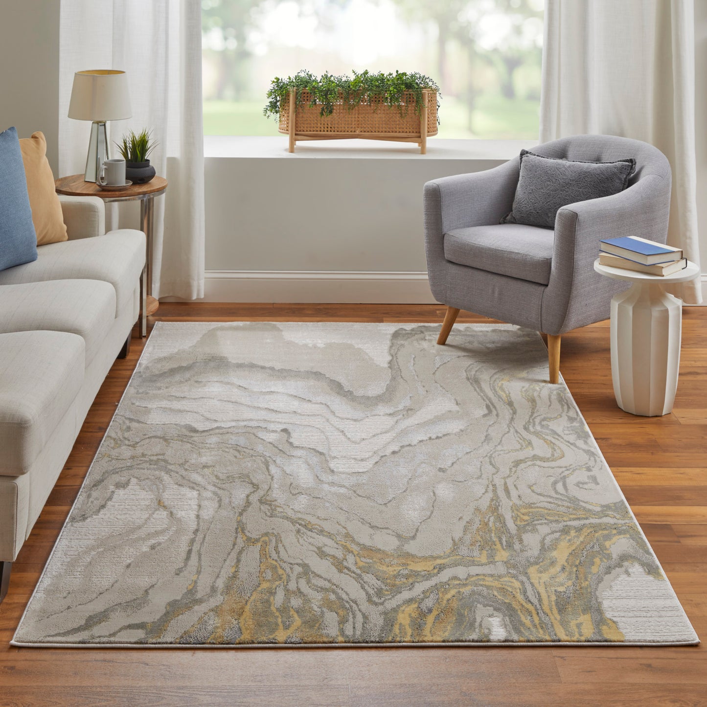 Feizy Waldor 3602F Ivory Modern/Casual/Bohemian & Eclec Machine Woven Rug - Rugs - Feizy - Atlanta Designer Rugs