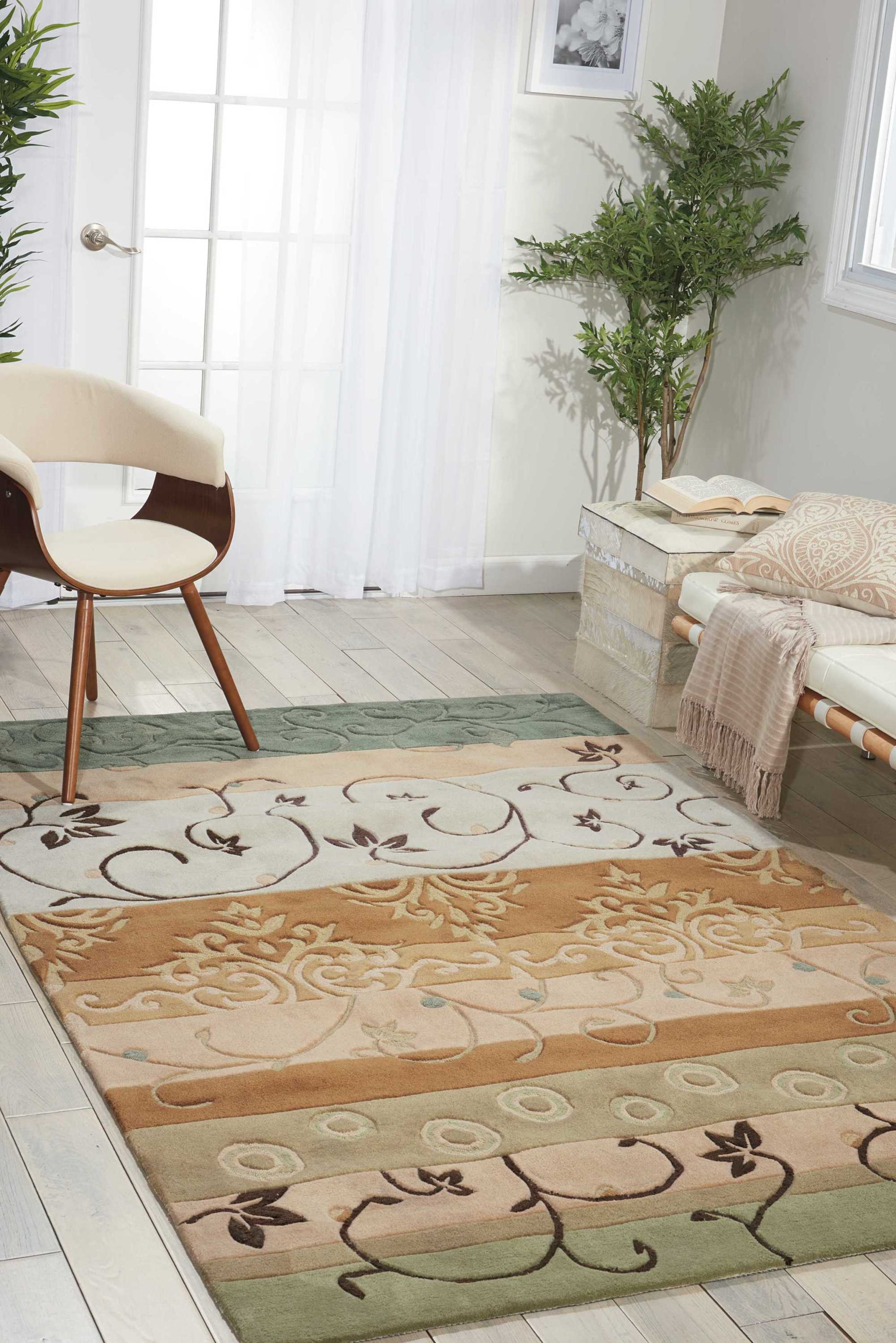 Nourison Home Contour  Green  Contemporary