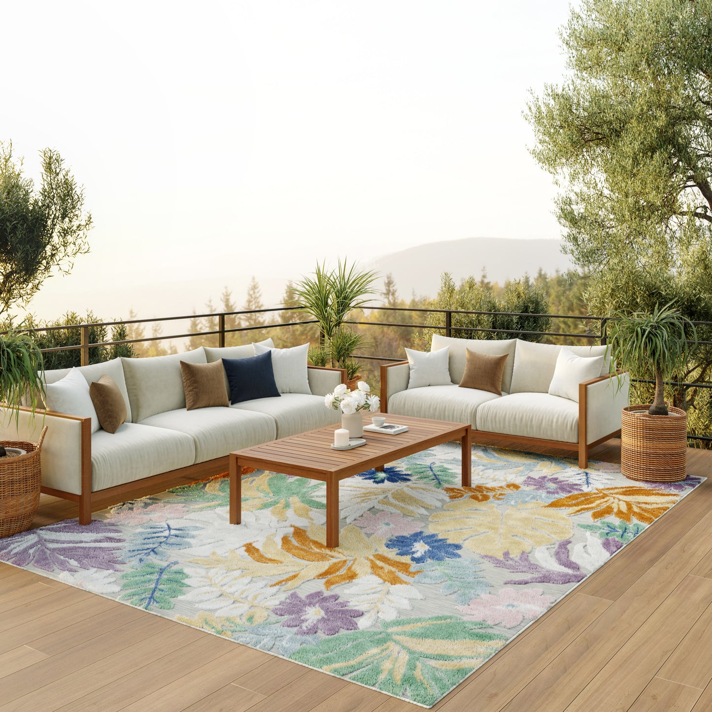 Nourison Home Suncoast  Multicolor  Contemporary
