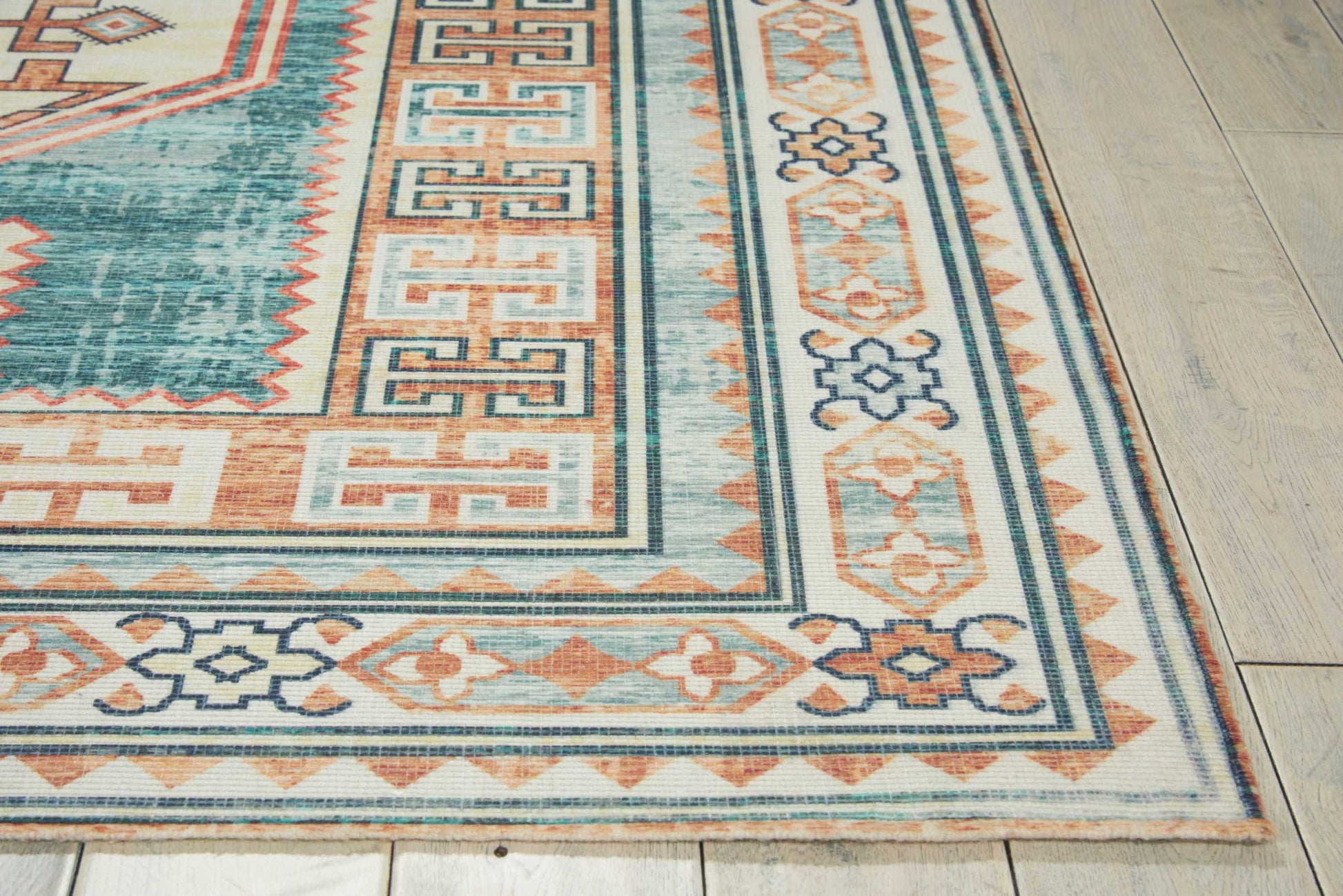 Nourison Home Madera  Teal Green  Transitional