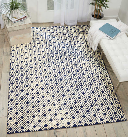Nourison Home Deco Mod  Navy Ivory  Transitional