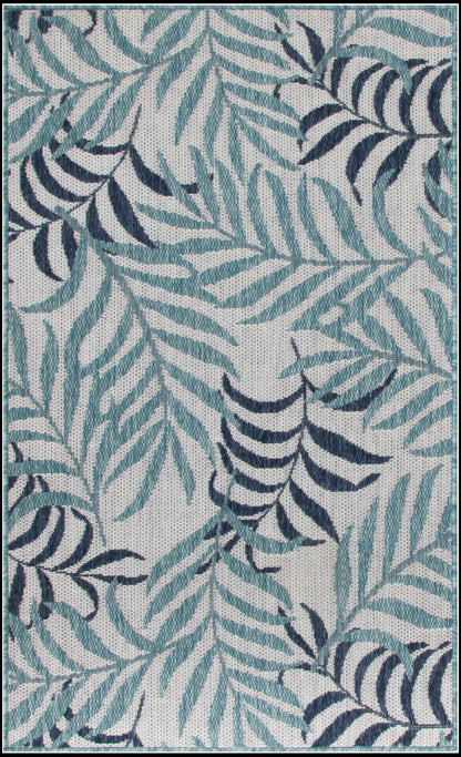 Nourison Home Garden Oasis GOA01 Blue Contemporary Power-loomed Rug
