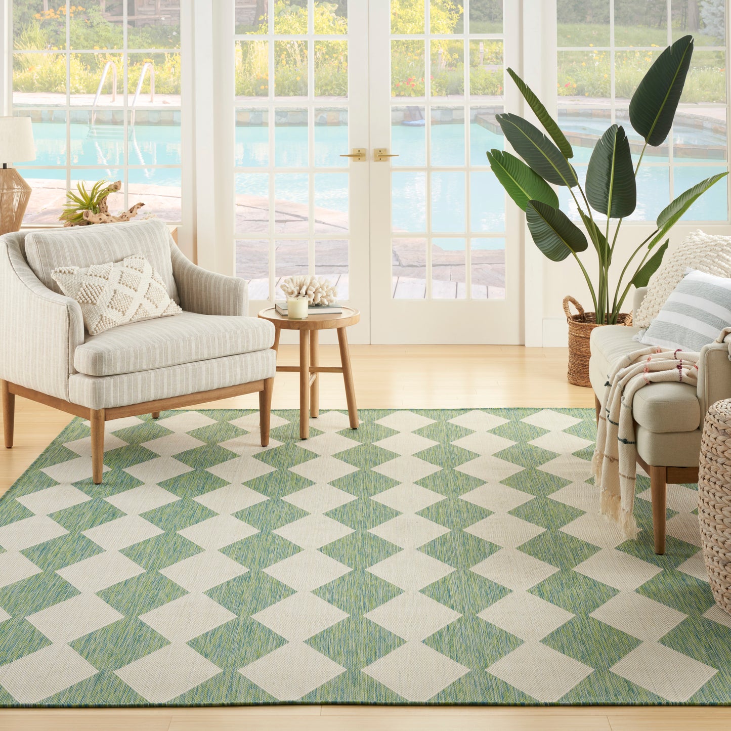 Nourison Home Positano  Blue Green  Contemporary