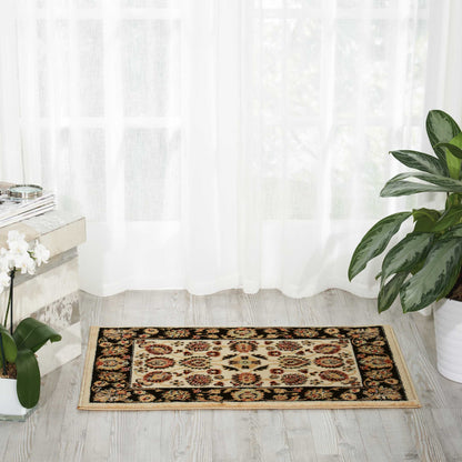 Nourison Home Delano  Ivory Black  Traditional