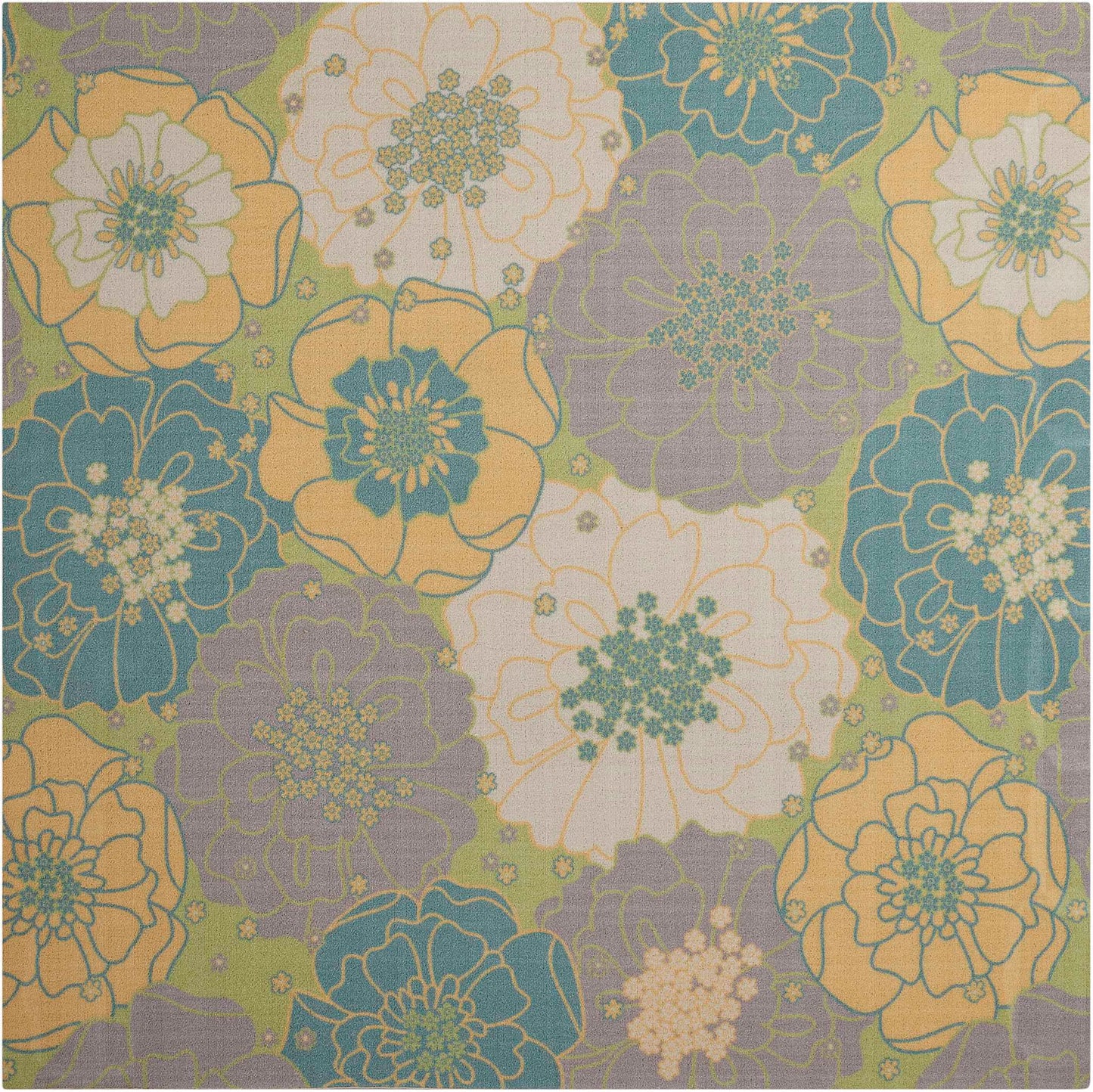 Nourison Home Home & Garden RS021 Green Contemporary Power-loomed Rug