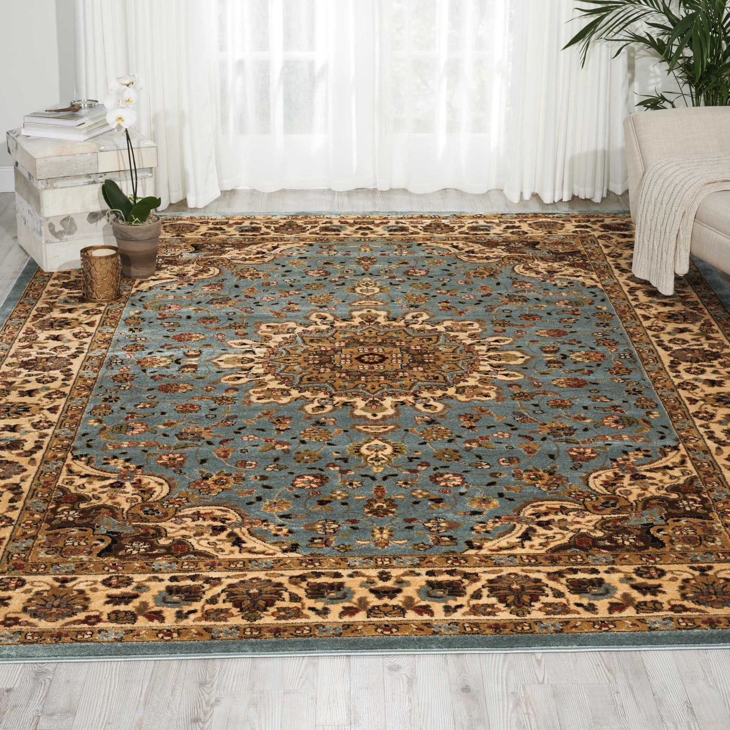 Nourison Home Delano  Blue  Traditional