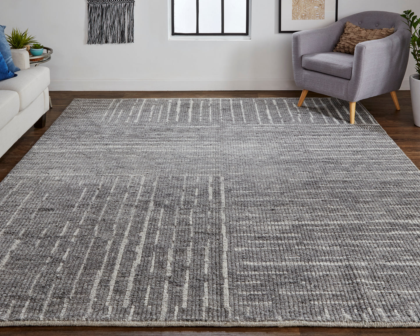 Feizy Alford 6913F Charcoal Modern/Mid-Century Modern/Indu Hand Knotted Rug